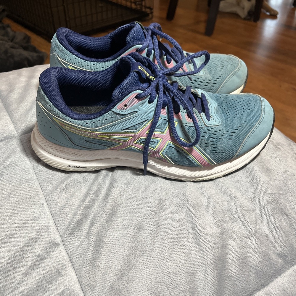 Asics Womens Gel Contend 8 1012B320 Blue Running Shoes Sneakers Size 9